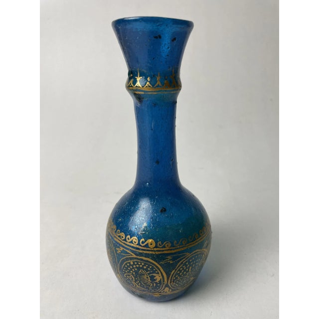 Blue & Gold Glass Vase, 1920s For Sale - Image 7 of 7