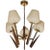 Mid-Century Modernist Chandelier in Ebonized Walnut, Brass, and Textured Glass For Sale - Image 9 of 9