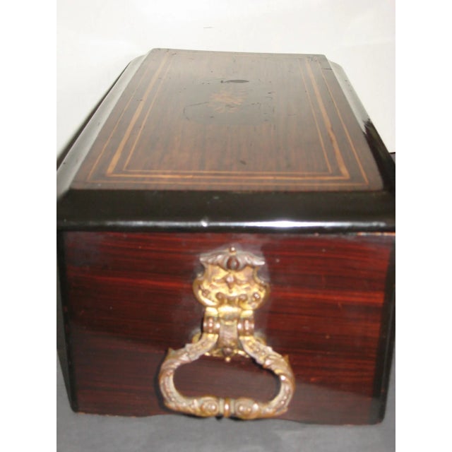 Brown 19th Century Antique Cylinder Music Box with Walnut Case Swiss For Sale - Image 8 of 10