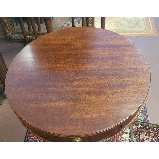 1940s 1940s Mahogany Drum Center Table For Sale - Image 5 of 16