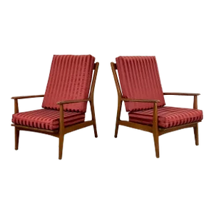 Mid-Century Highback Lounge Chairs- a Pair