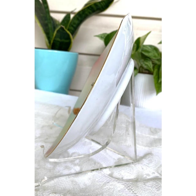 Vintage Schumann Arzberg Germany Bon Bon Dish - Wild Rose, Rounded Triangle Shape For Sale In Washington DC - Image 6 of 8