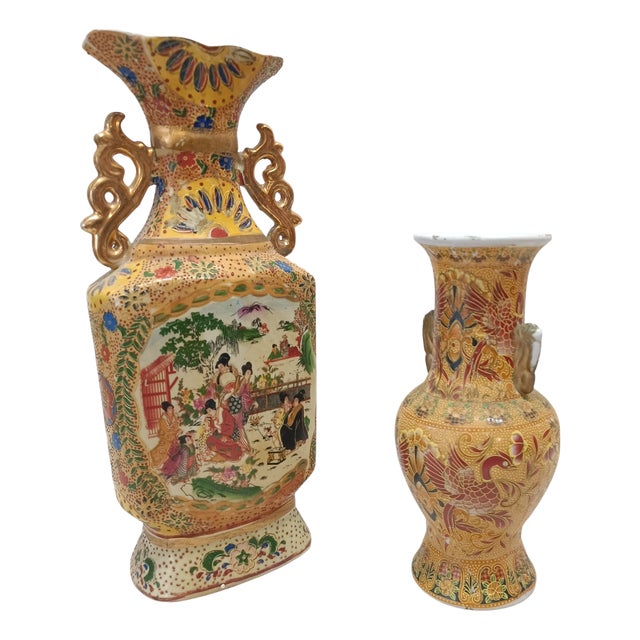 Satsuma Vases, Set of 2 For Sale