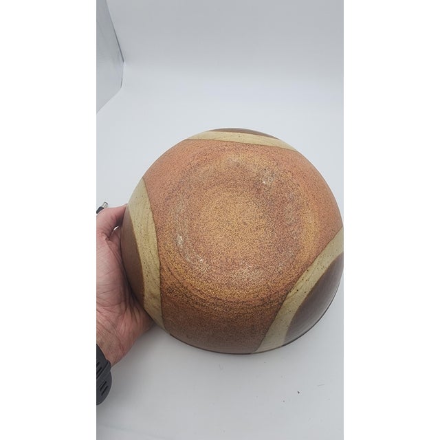 Vintage Studio Pottery Creasey Style Drip Glaze Bowl For Sale - Image 11 of 11