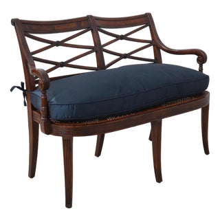 Theodore Alexander Regency Style Cane Seat Window Bench For Sale