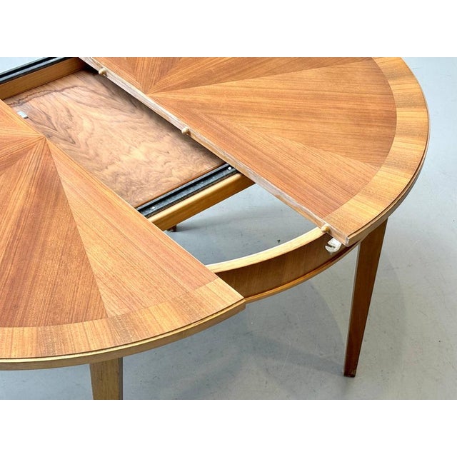 Round Extendable Cherrywood Table with Star Veneer, 1950s For Sale - Image 14 of 16