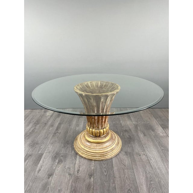 20th Century Table on Central Pedestal in Carved Wood For Sale - Image 3 of 12