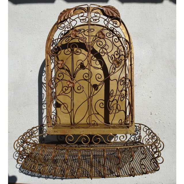 Art Nouveau Display Wall Cabinet in Wrought Iron, 1890s For Sale - Image 3 of 13