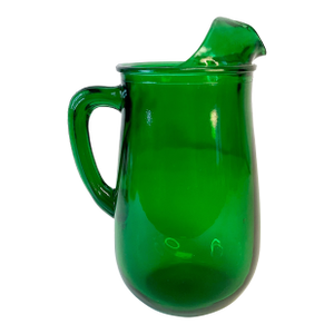 1950s Vintage Art Deco Boho Chic Americana Anchor Hooking Green Juice Pitcher.