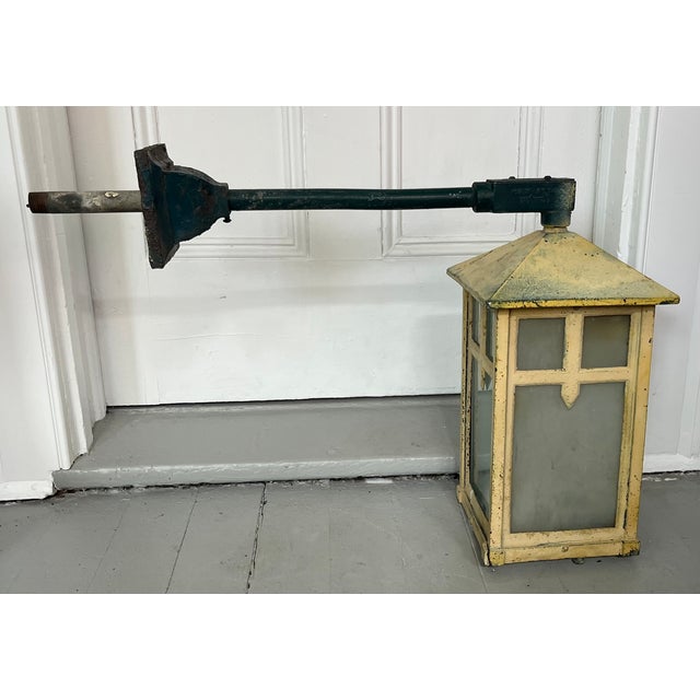 Charles Rennie Mackintosh Antique Early 20th C. Aesthetic Movement Mission or Mackintosh Style Outside Iron Wall Lantern For Sale - Image 4 of 17