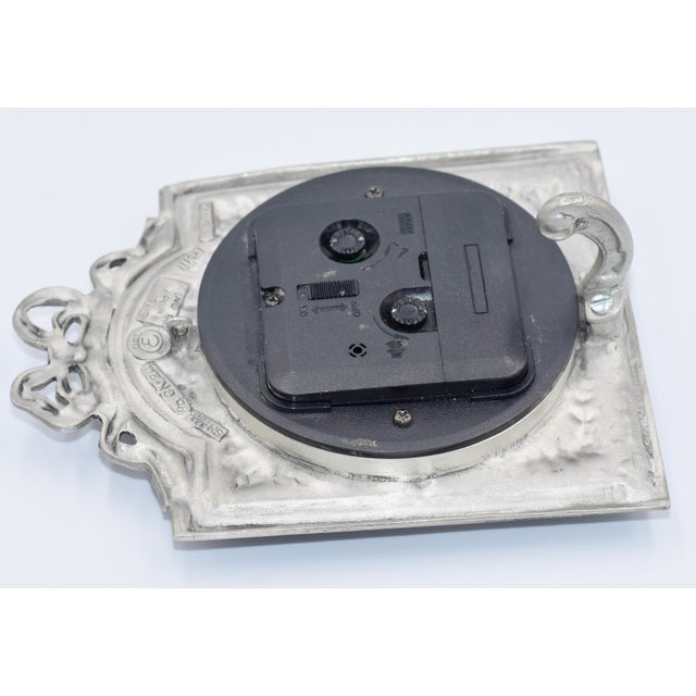 1990s Elias-1990 Pewter 925 Fine Sterling Silver Art Nouveau Ornate Alarm Clock For Sale - Image 5 of 9