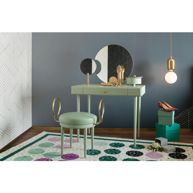 Blue Rose Selavy Vanity Desk with Stool by Thomas Dariel, Set of 2 For Sale - Image 8 of 15