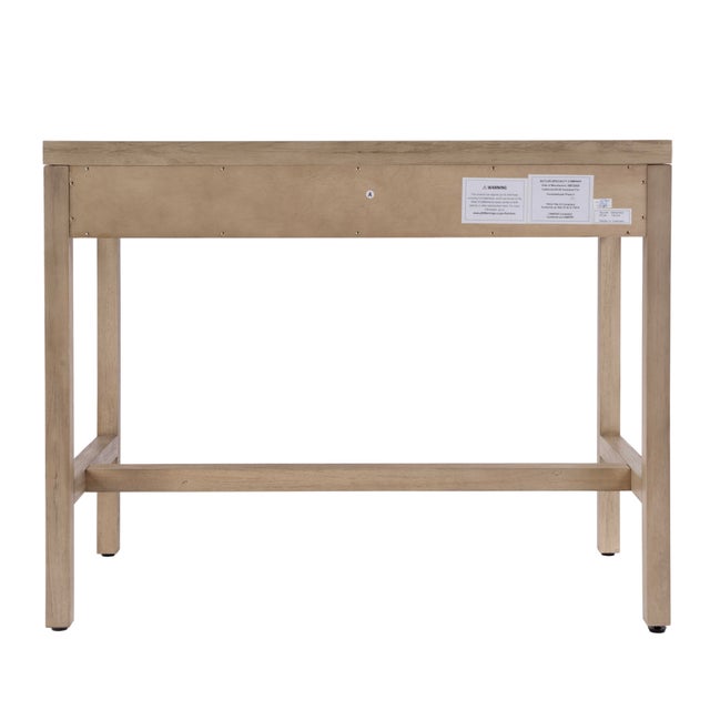 Nora 40 in. W Rectangular Wood 2 Drawer Writing Desk, Light Oak For Sale - Image 9 of 11