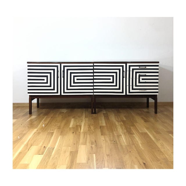 Modular Sideboard with Op Art Motif, 1970s, Set of 2 For Sale - Image 15 of 18