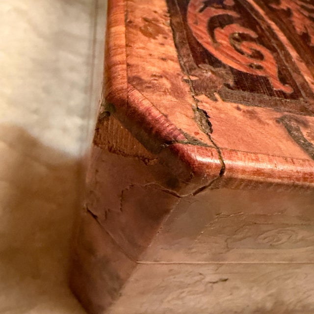 French Antique Napoleon III Style Glove Box or Jewelry Box Marquetry For Sale - Image 11 of 18