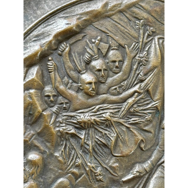 Bronze French Relief Plaque American Indian War Attack