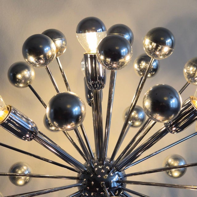 Silver Vintage Sputnik Space Age Floor Lamp in Chrome Metal with Silver Globes, 1970s For Sale - Image 8 of 13
