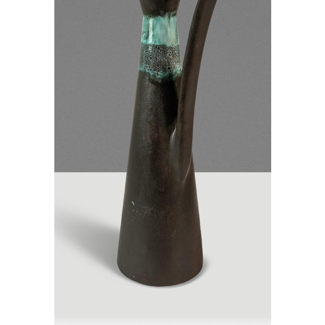 Mid-Century Postmodern Contemporary Studio Craft Glazed Ceramic Pitcher / Vase / Vessel, Usa, C. 1980s For Sale - Image 13 of 17