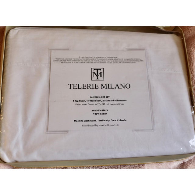 Telerie Milano Italian Made Queen 100% Cotton Sheet Set. This sheet set fits up to 17 inch deep mattress in luxurious...