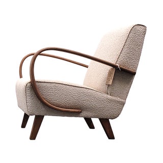 Vintage Bentwood Chair in Emerald Green Velvet by Jindrich Halabala, 1930 For Sale