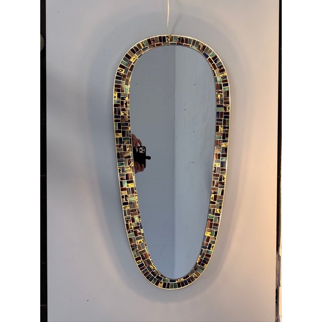 1950s Large Illuminated Mosaic Mirror, 1950s For Sale - Image 5 of 18
