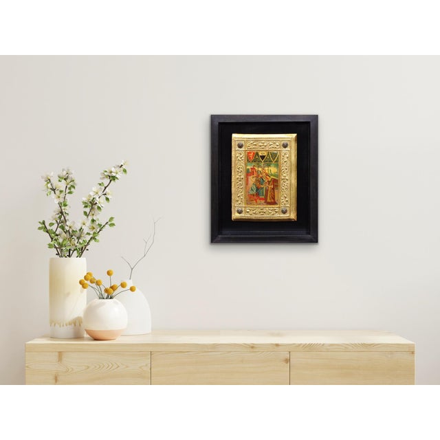 Icilio Federico Joni, Painted Gesso, Gilt and Wood Tavolette Book Cover Binding, 1890s, Oil & Cedar & Gesso For Sale - Image 13 of 18