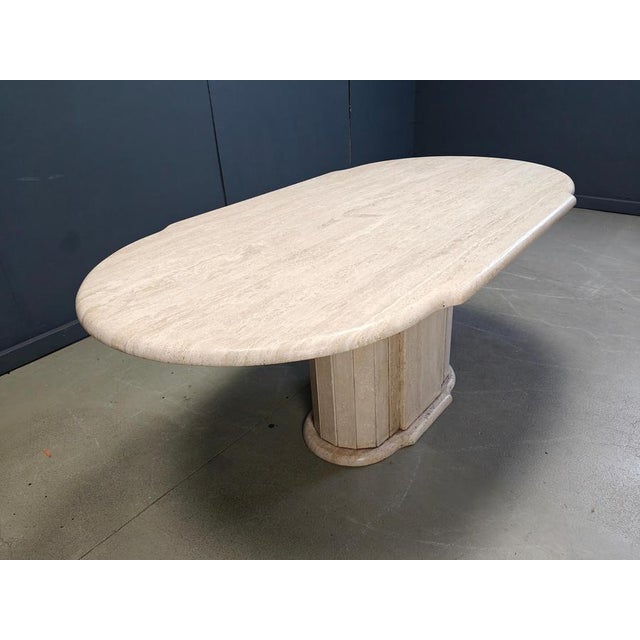 1970s Vintage Travertine Oval Dining Table, 1970s For Sale - Image 5 of 15