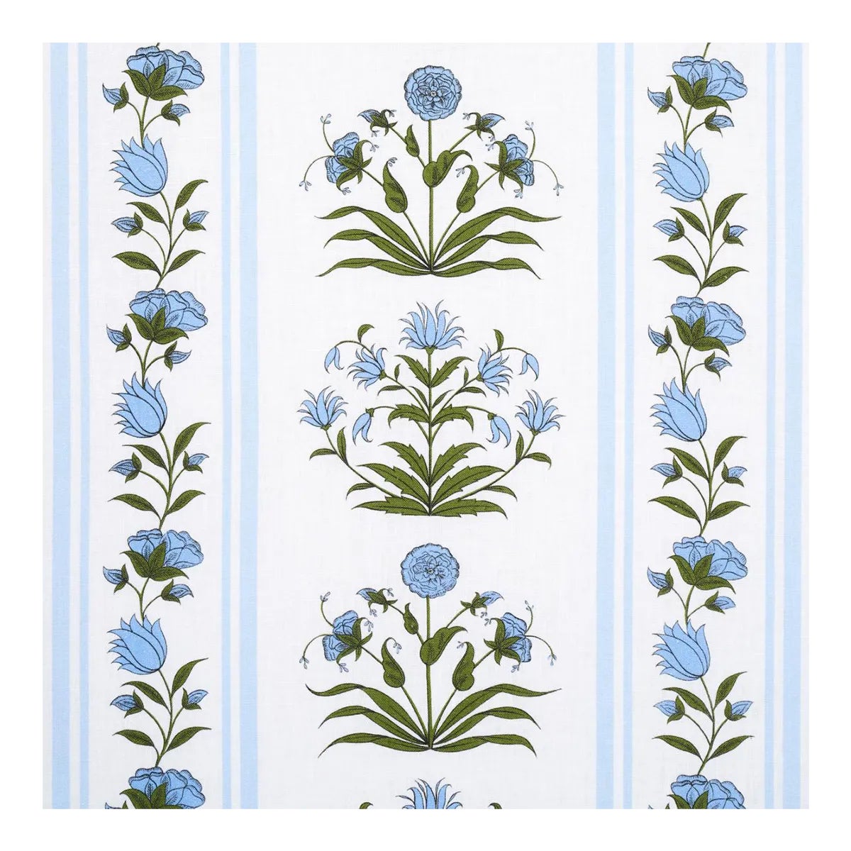 Schumacher x Marie-Anne Oudejans Royal Poppy Stripe Fabric in Sky ...
