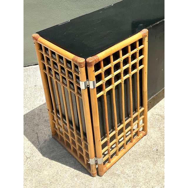 Vintage Rattan and Lacquered Wood Sideboard For Sale - Image 12 of 18