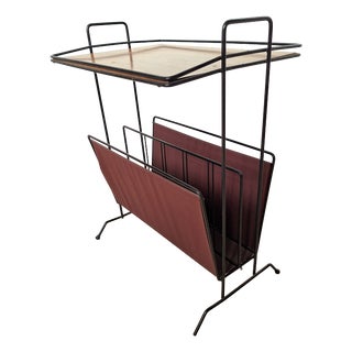 Vintage Newspaper Rack with Upper Shelf, 1950s-1960s For Sale