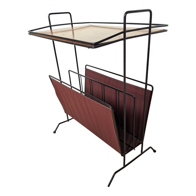 Vintage Newspaper Rack with Upper Shelf, 1960s For Sale