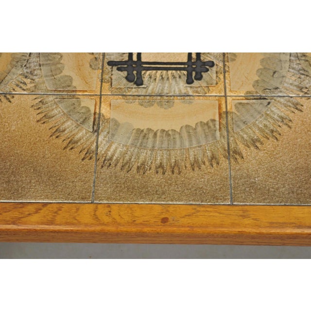 Mid 20th Century Johannes Andersen Mid Century Danish Modern Ceramic Tile Teak Wood Coffee Table For Sale - Image 5 of 12