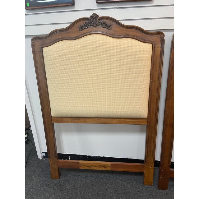 Drexel Upholstered French Twin Headboards a Pair Chairish