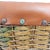 Ooak Mid-Century 1960s Woven Wicker Creel Basket With Leather Flap Tubular Handles For Sale - Image 9 of 17