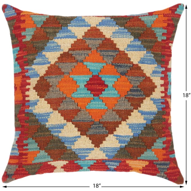 2000 - 2009 Shabby Chic Turkish Geoffrey Hand Woven Kilim Throw Pillow For Sale - Image 5 of 5