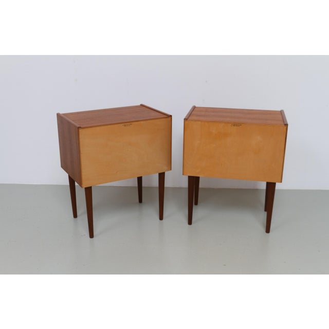 Brown Danish Modern Teak Nightstands by A. Bjerrum & Søn, 1960s, Set of 2 For Sale - Image 8 of 18