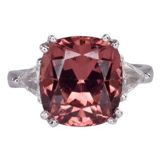 Malaya Garnet White Gold Ring, Size 8 For Sale