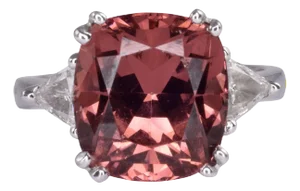 Malaya Garnet White Gold Ring, Size 8