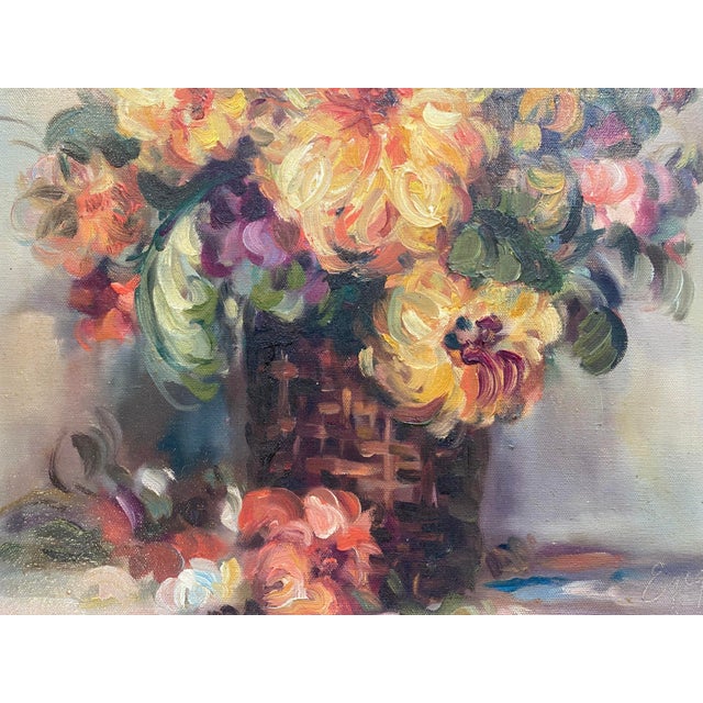 “Floral” Large Flower Still Life, Original Oil Painting on Canvas With