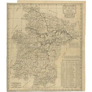Antique Map of the Huguang Province of China by Du Halde, 1738 For Sale