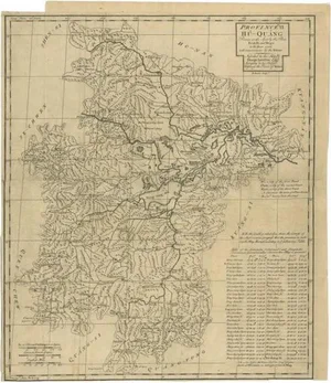Antique Map of the Huguang Province of China by Du Halde, 1738