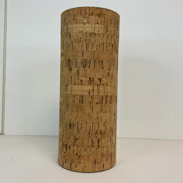 1970s Vintage Boho Chic Cork Wrapped Glass Cylinder Vase. For Sale - Image 6 of 9