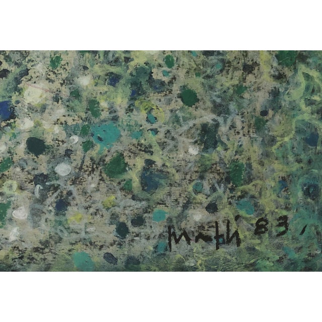Walter Mafli, Composition abstraite, 1983, Gouache & Pastel on Paper, Framed For Sale - Image 3 of 9