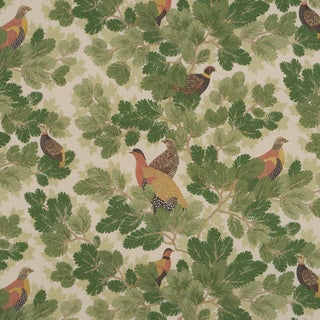 Schumacher Covey Hedge Fabric In Pine For Sale