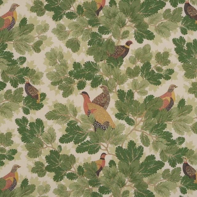 Schumacher Covey Hedge Fabric In Pine For Sale
