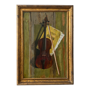 Charles E. Proctor (American, 1866–1950) Trompe-L’Œil Still Life With Violin