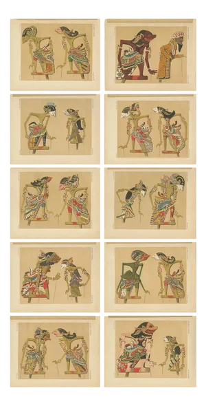 Juynboll, Wayang Puppets, 1900, Prints, Set of 10