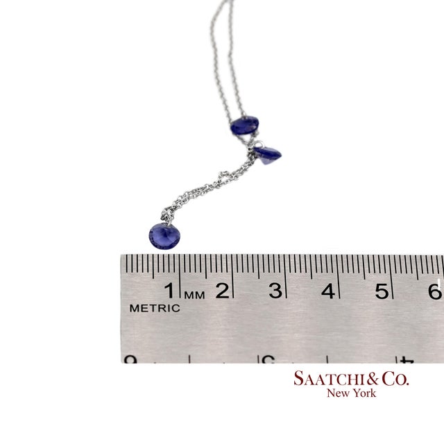 18k(750) White Gold Natural Amethyst Pendant Necklace With Chain For Sale - Image 10 of 10