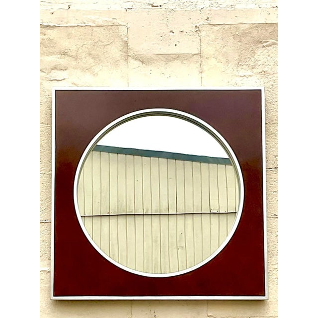 Vintage Contemporary Majestic Company Brushed Chrome Circle Mirror For Sale - Image 9 of 9