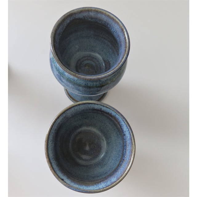 Late 20th Century Vintage Wine Chalices Goblets Handcrafted Signed Made in Australia Set of 4 For Sale - Image 5 of 10